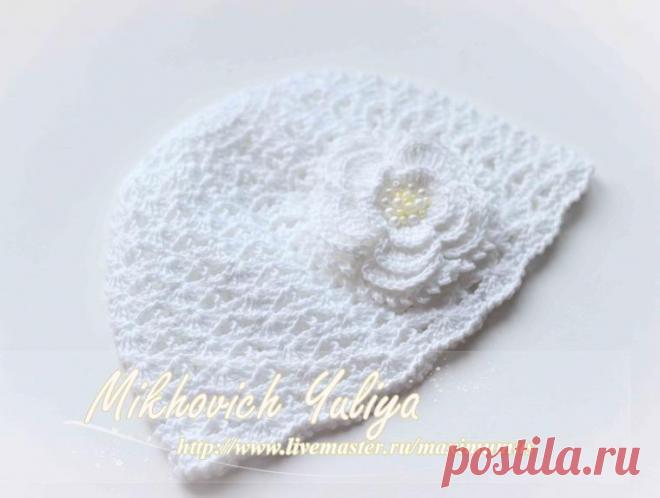 Вяжем ажурную шапочку крючком - Ярмарка Мастеров - ручная работа, handmade