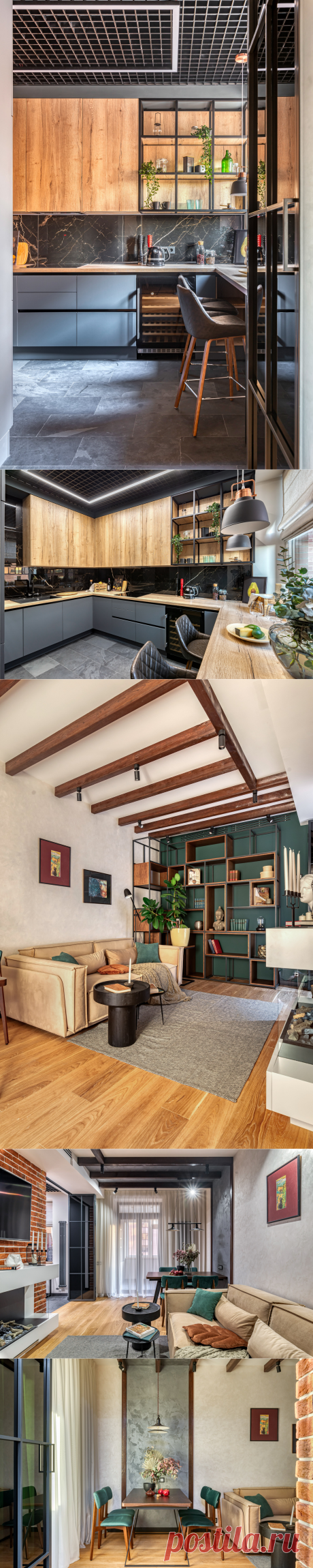 Проект недели: Кухня-гостиная с брутальными материалами | Houzz Россия