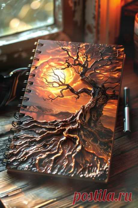 Пин содержит это изображение: Hauntingly Beautiful: 3D Leather Doodle Notebook