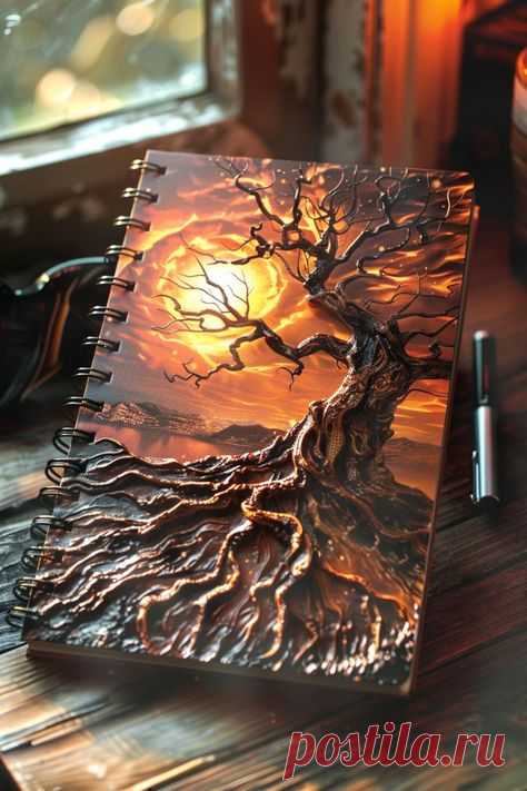 Пин содержит это изображение: Hauntingly Beautiful: 3D Leather Doodle Notebook