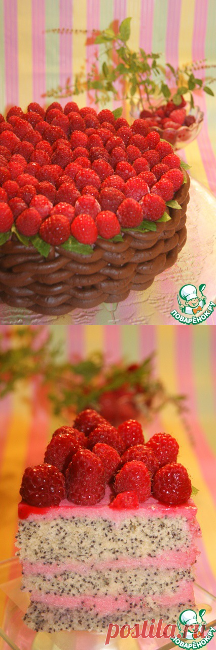 Маковый торт в корзинке