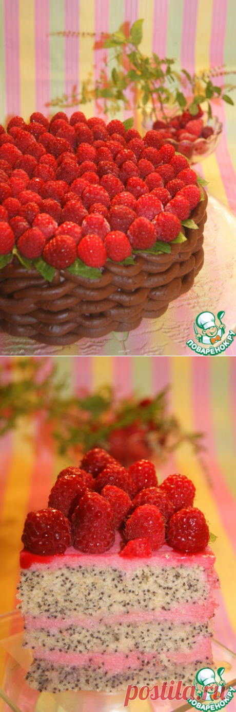 Маковый торт в корзинке