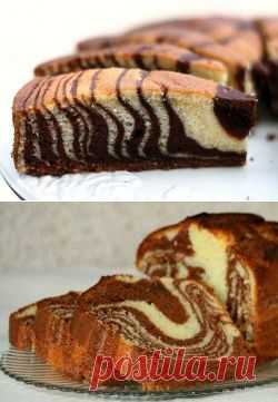 Мраморный кекс – рецепт.