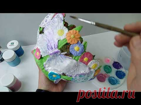 Конфетница своими руками из массы для лепки плюс декупаж.