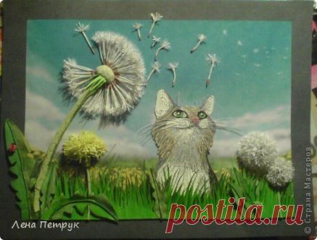 Кот в одуванчиках | Страна Мастеров
