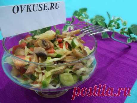 Салат с сырыми шампиньонами / Простые рецепты