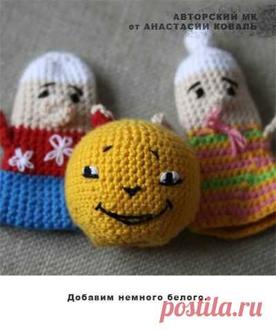 Иллюстрированный МК вязаный пальчиковый театр "Колобок"