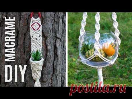 DIY Macrame Настенная вешалка + вешалка для растений | Простые Ремесла