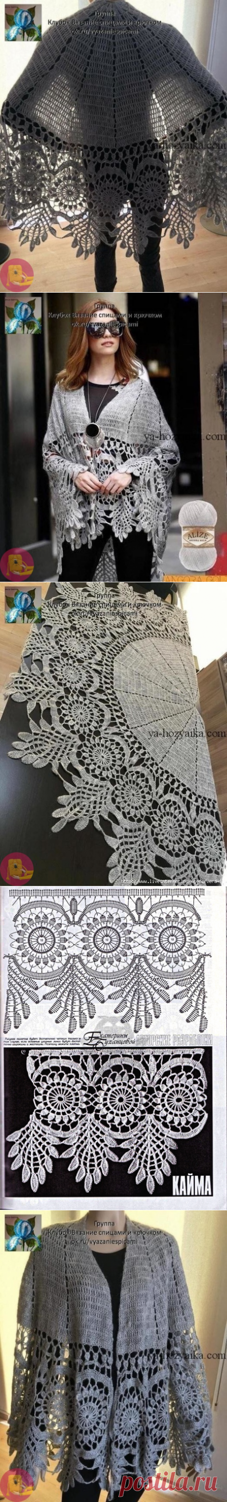 Очень красивая шаль крючком — Сделай сам, идеи для творчества - DIY Ideas