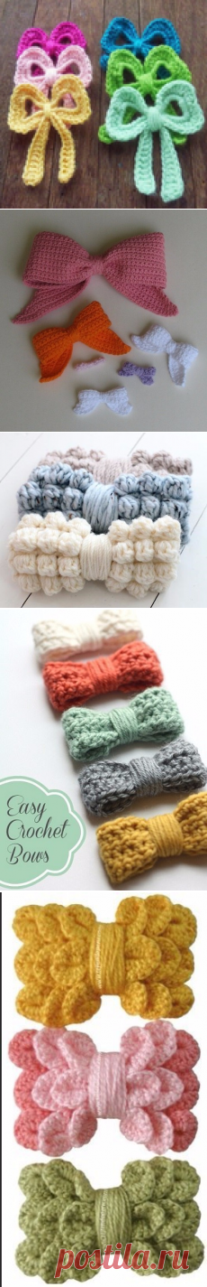 Вязаные бантики с узором