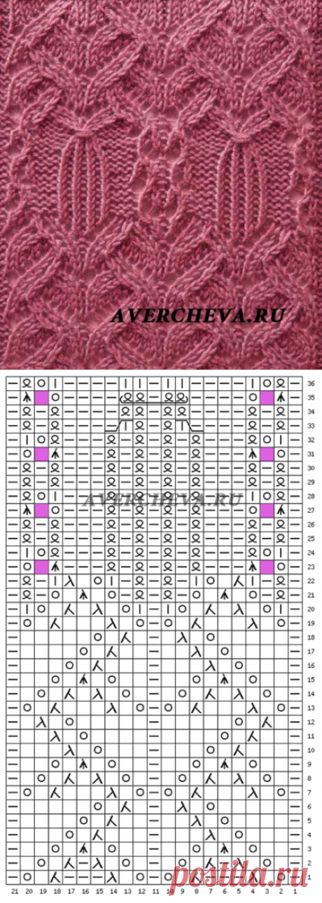 Ажурный узор спицами