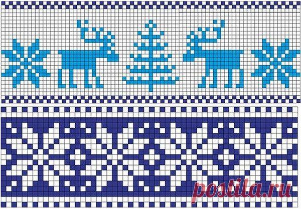 Норвежские узоры спицами