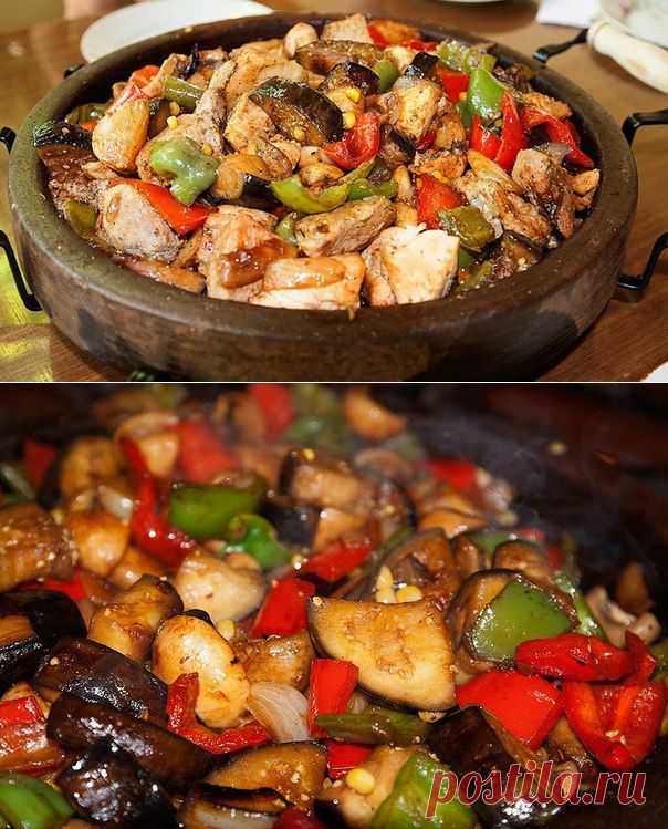 Мясо с овощами на болгарском саче