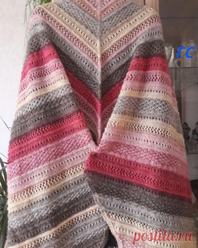 Палантин из секционной полушерсти | SVG Вязание спицами и крючком | Дзен