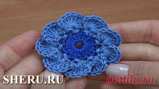 Нежный цветок крючком - видео урок 187