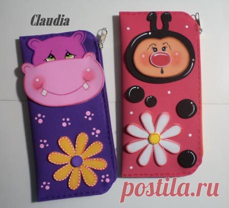 lindas manualidades: Cartucheras en foamy
