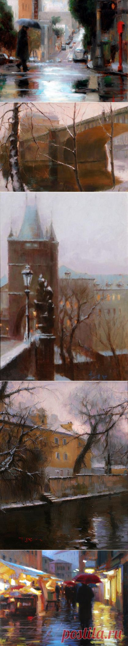 Блюз дождя. Пейзажи корейской художницы Tae Park (Тэ Парк).