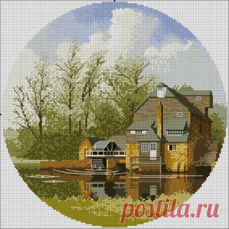 схемы вышивки крестом пейзажи