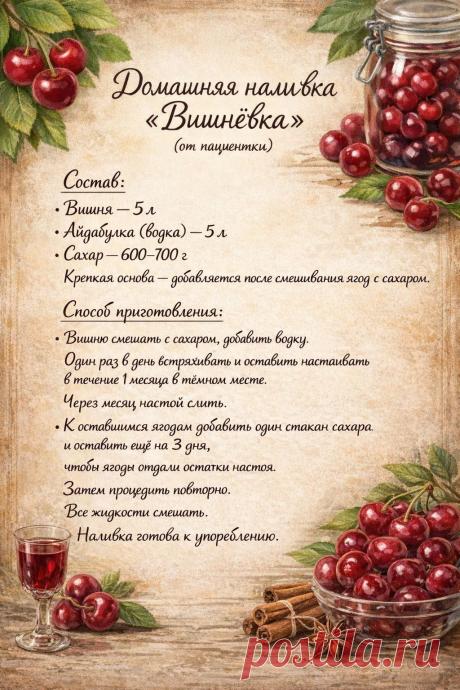 Домашняя наливка "Вишневка"