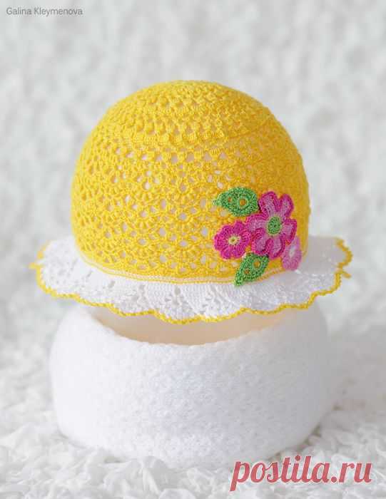 Желтая панамочка к платью