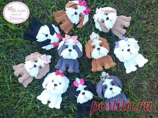Собачки из фетра