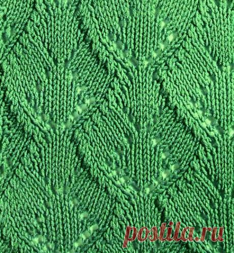 Wide Leaf Knitting Stitch - Knitting Kingdom Gorgeous wide leaf lace knitting stitch pattern. More Great Patterns Like This