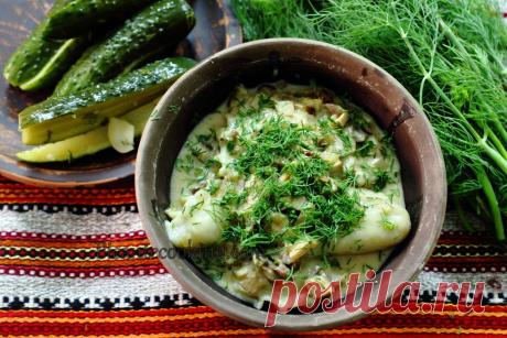 Вареники с картофелем с грибным соусом, версия "люкс"