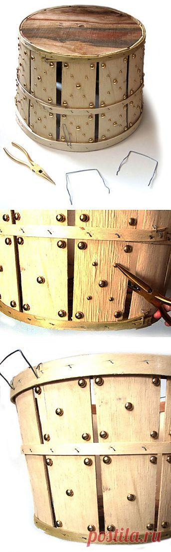 Абажур из деревянной кадки | Умелые ручки