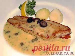 Треска с черным оливковым соусом - кулинарный рецепт с фото