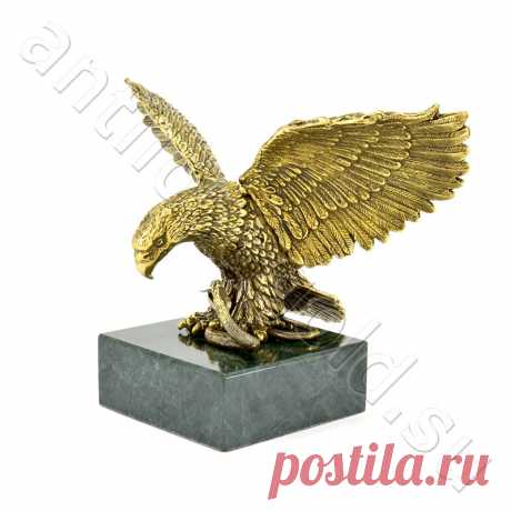 Купить бронзовую статуэтку большого орла на змеевике в магазине ПНХП "Золотая антилопа"