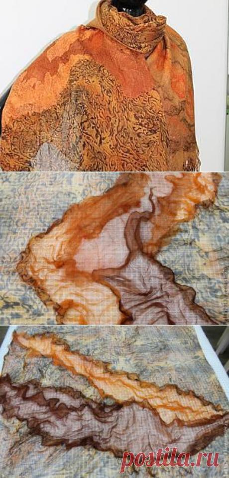 Мастер-класс: палантин в технике &quot;рисуем шелком&quot; - Ярмарка Мастеров - ручная работа, handmade