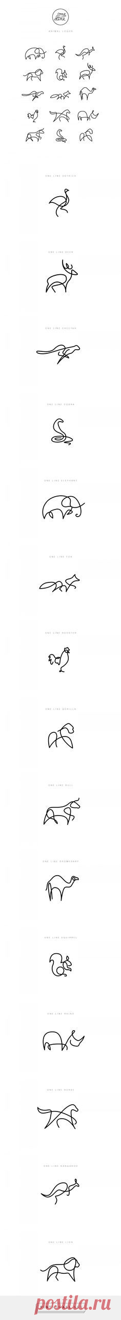 (13) One Line - Animal Logos | Paper