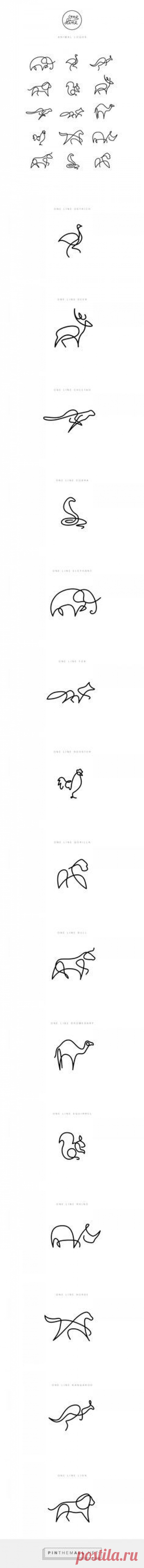 (13) One Line - Animal Logos | Paper