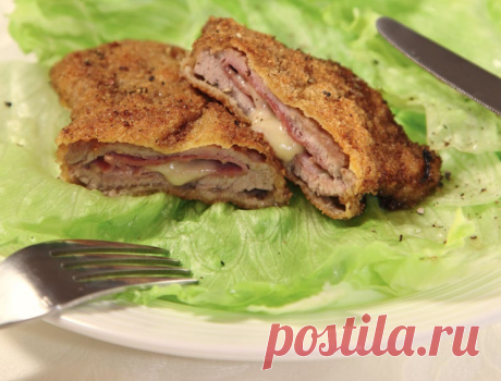 Базельский шницель «кордон блю» ( рецепт из книги «Швейцарская кухня»)