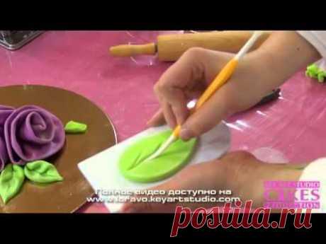 Ленточные розы из мастики легко и быстро - YouTube