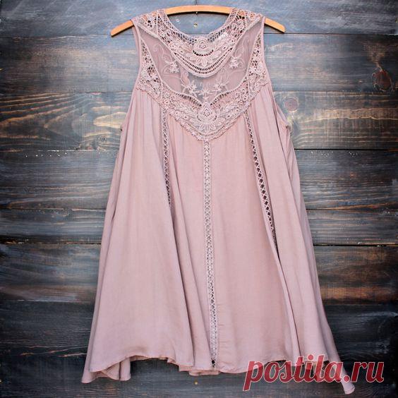 Taupe boho crochet lace dress