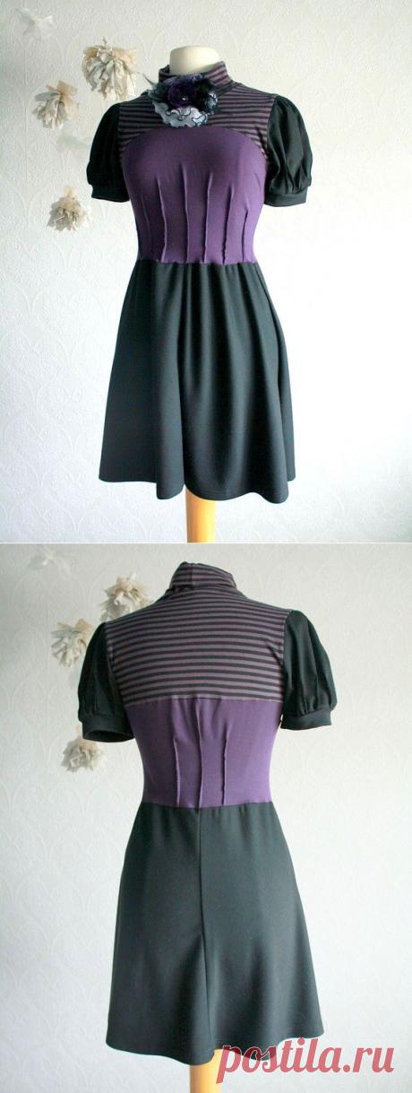 Women's Purple Jersy Dress Small Upcycled от BrokenGhostClothing