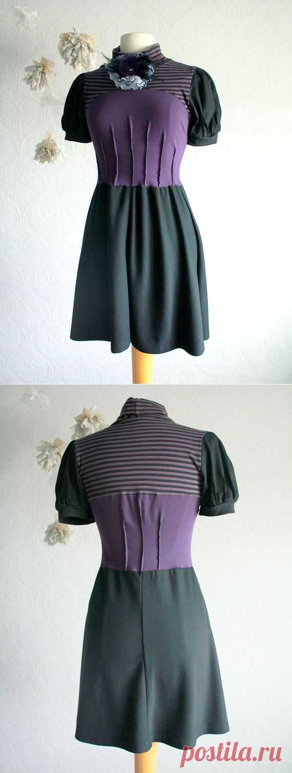 Women's Purple Jersy Dress Small Upcycled от BrokenGhostClothing