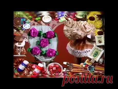 Учимся делать розочки для декора из разных материалов - ткани, лент, бумаги..