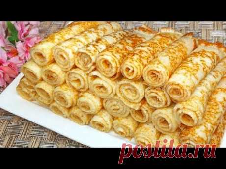 ВКУСНЕЙШИЕ Творожные БЛИНЧИКИ на Завтрак. Смешайте ТВОРОГ с Кефиром. Блины к ЧАЮ за 5 минут.