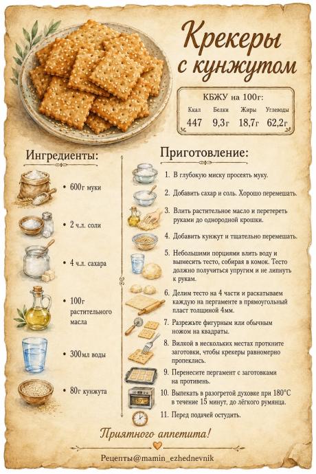 Крекеры с кунжутом