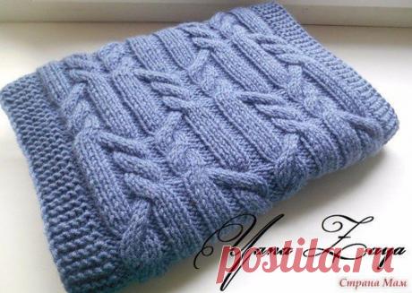 Снуд "Переплетения" 
От автора:
"Материалы - использую те же ниточки, что и в прошлый раз, Ализе Ланаголд 240м/100гр, хватит 3 моточка, цвет №684,50% шерсть, 50% акрил, спицы №4, крючок или дополнительную спицу для вязания кос. Размер готового изделия будет 30см/130см (можно вязать другую ширину-длину на Ваш вкус).
Я набираю 66петель (кромочная,5 петель платочной вязки, основной узор (два раза) 28+26, 5 петель платочной вязки, кромочная) с открытым наборным краем, чтоб при...