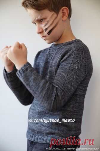 Пуловер для мальчика спицами