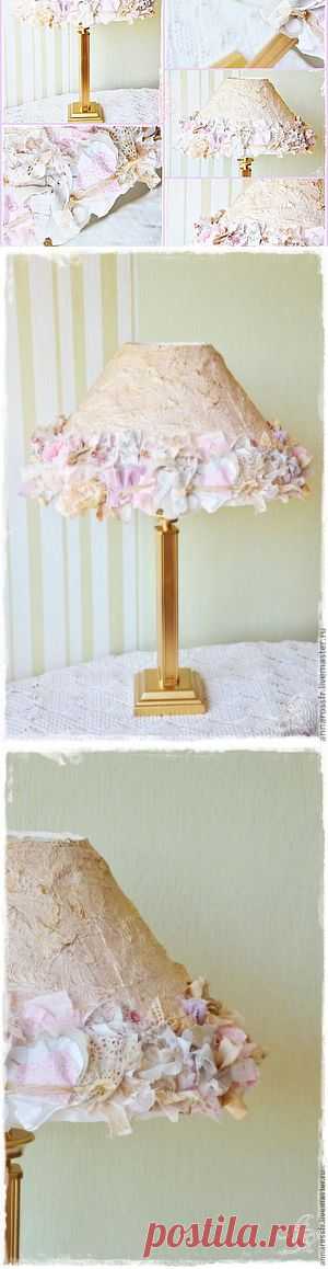 Декорируем абажур салфетками и тканью. - Ярмарка Мастеров - ручная работа, handmade