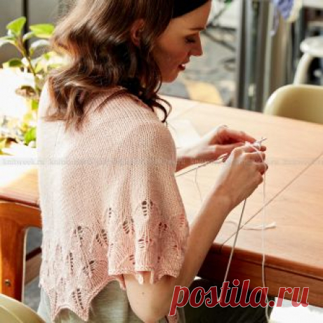 Шаль "Тонкие листья". Спицами. / knitweek.ru