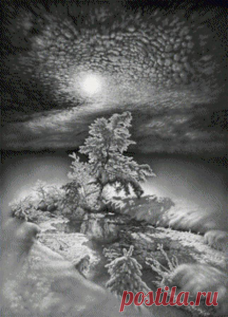 Зима, монохром - Схемы вышивки - Сусл82 - Авторы - Портал «Вышивка крестом»