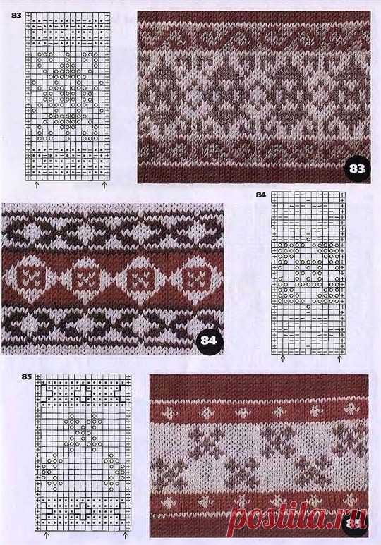 Жаккардовые узоры спицами. — Мир вязания и рукоделия