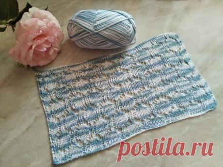 Классический ажурный узор спицами &quot;Пчелиные соты&quot;. | Вязаные истории Басика | Яндекс Дзен