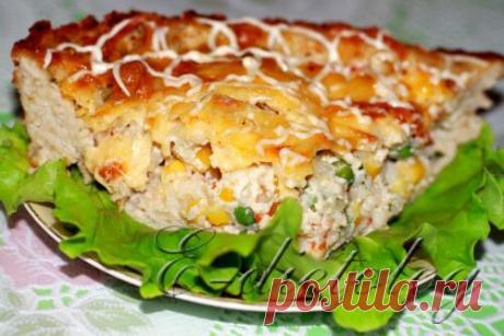 Пирог с куриным фаршем и овощной смесью | Пошаговый рецепт куриного пирога с начинкой из мексиканской смеси.