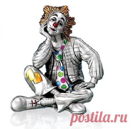 Купить Статуэтка с посеребрением "Клоун-Мечтатель", выс.15см с доставкой за 7050 рублей